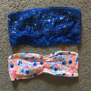 NWT Pink Victoria's Secret 2 bandeau tops Size S